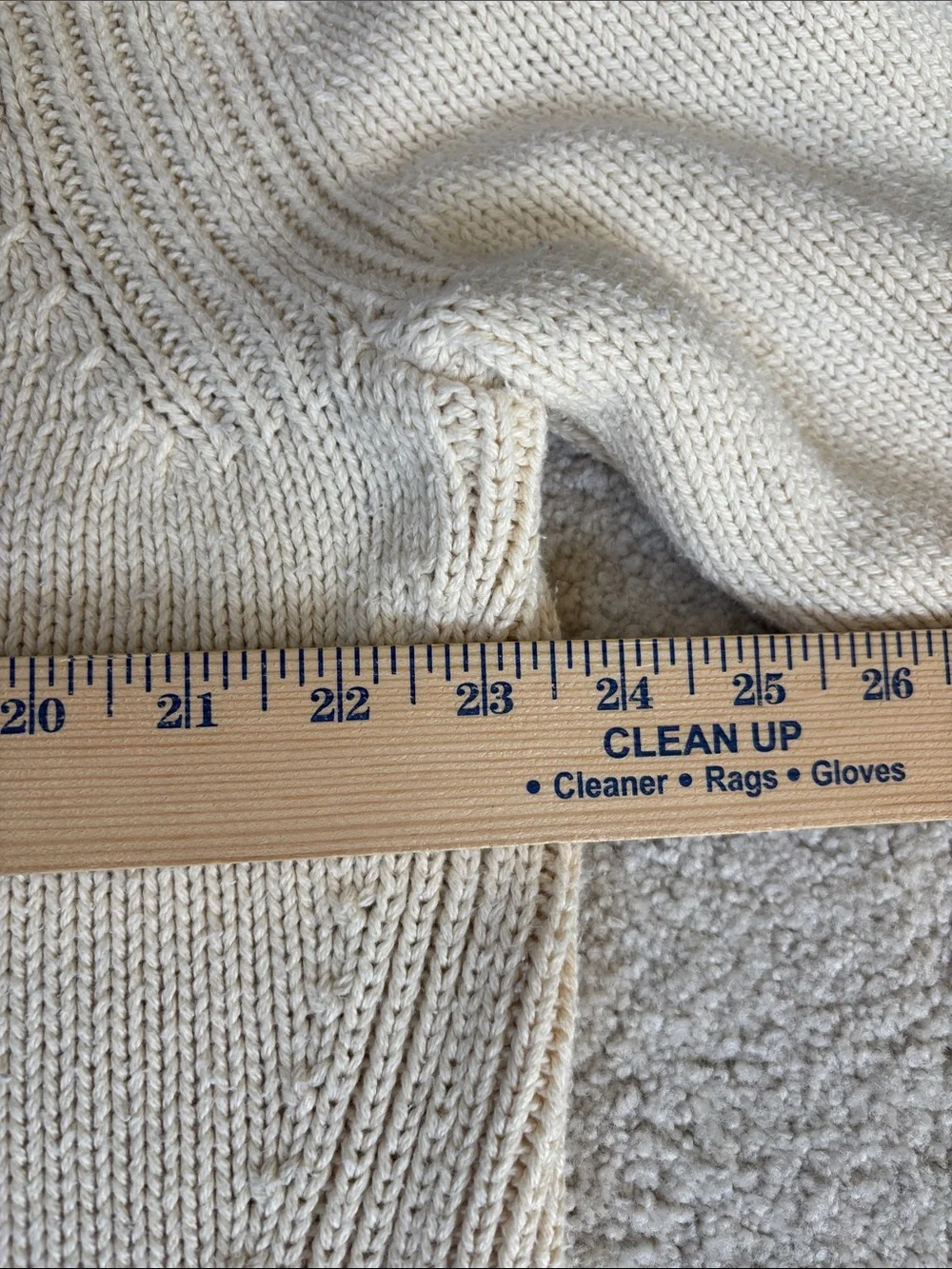 Vintage‎ J Crew Roll Neck Knit Sweater Cream Oarsman Fisherman Cotton Men’s XL